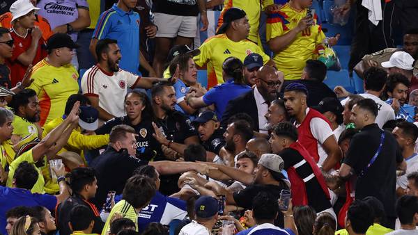 Copa America soccer match turns into a fight with fans, players
