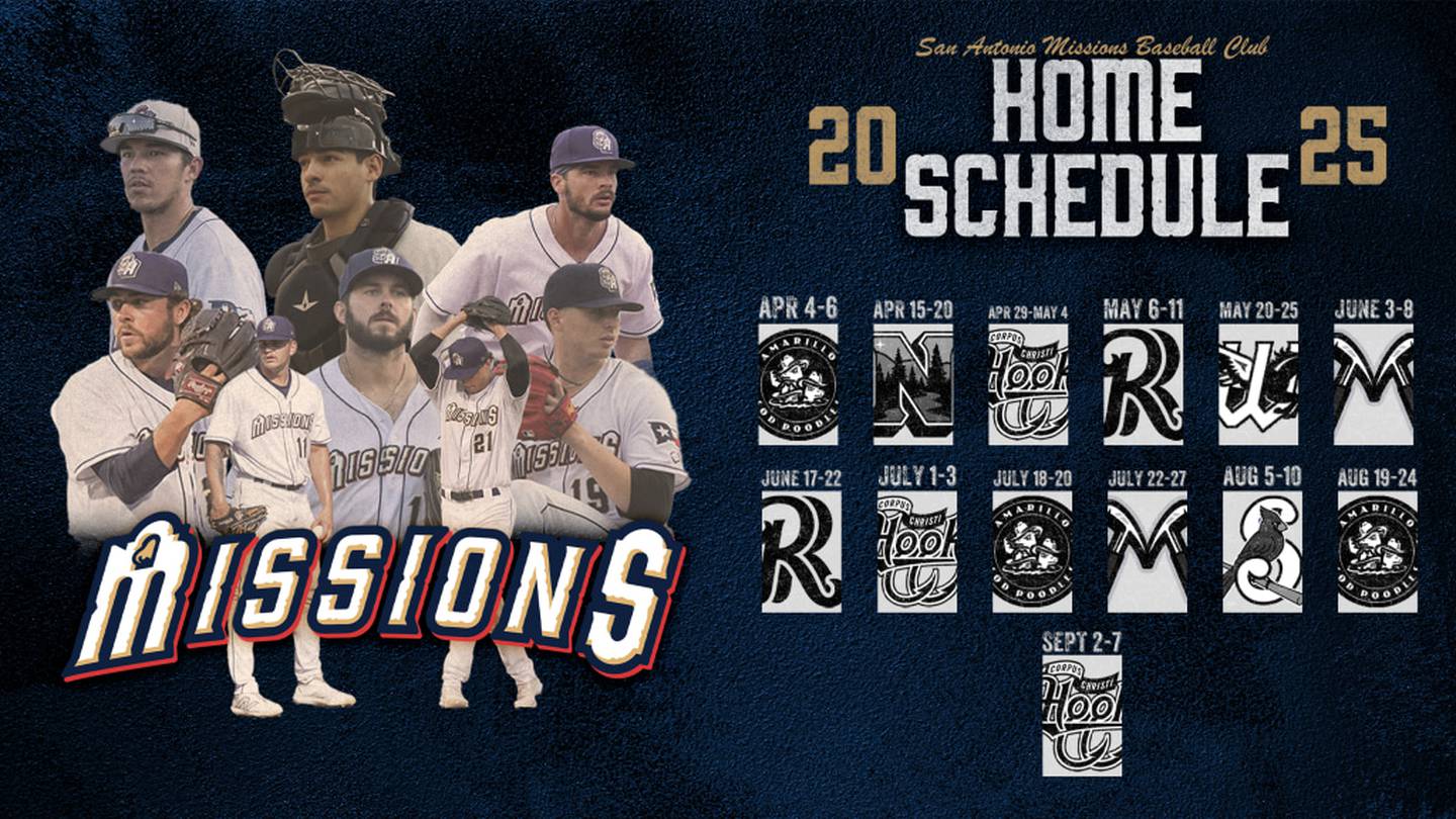 The San Antonio Missions baseball Club announced their schedule for the 2025 season on Wednesday. For the first time since 2016, the Missions will start the season at home. They will host a three-game series against the Amarillo Sod Poodles (Diamondbacks affiliate) from Friday, April 4th to Sunday, April 6th.