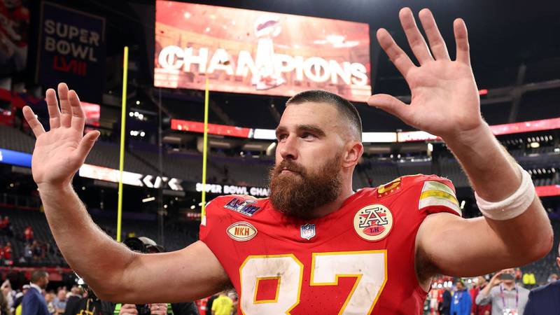 Travis Kelce at the Super Bowl.