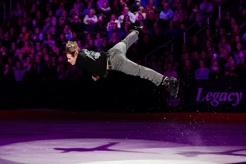 Ice skaters performing